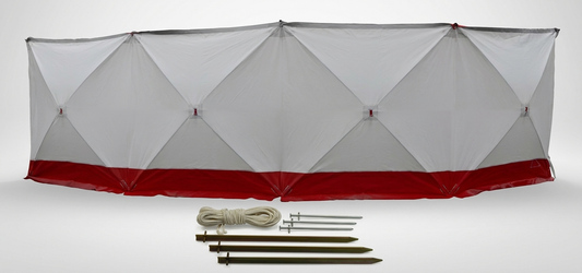 Safety screen in white and red, 7.2x1.8m for industrial use - product detail