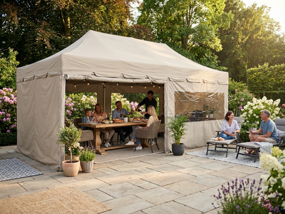 Pop up gazebo 4x8m latte with steel frame for outdoor events - view 3