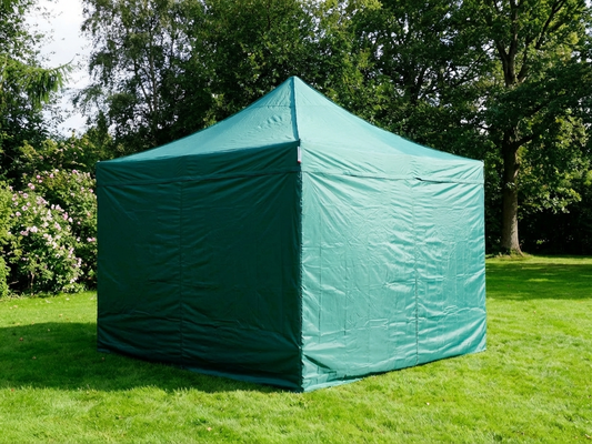 Pop-up gazebo 4x4m green with steel frame for outdoor use