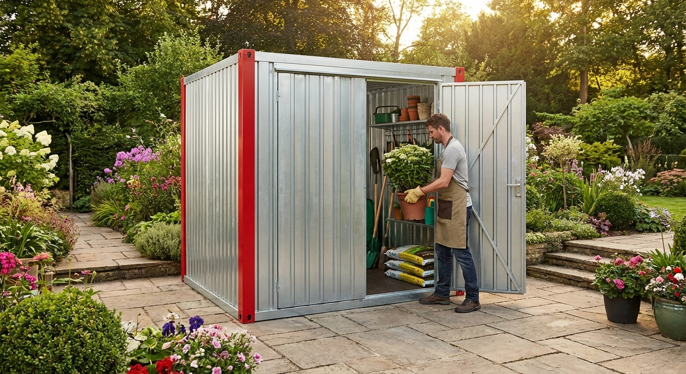 Steel storage container for warehouse use - view 3