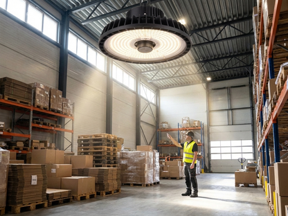LED Industrial Fixture in Black with Aluminium and Polycarbonate construction