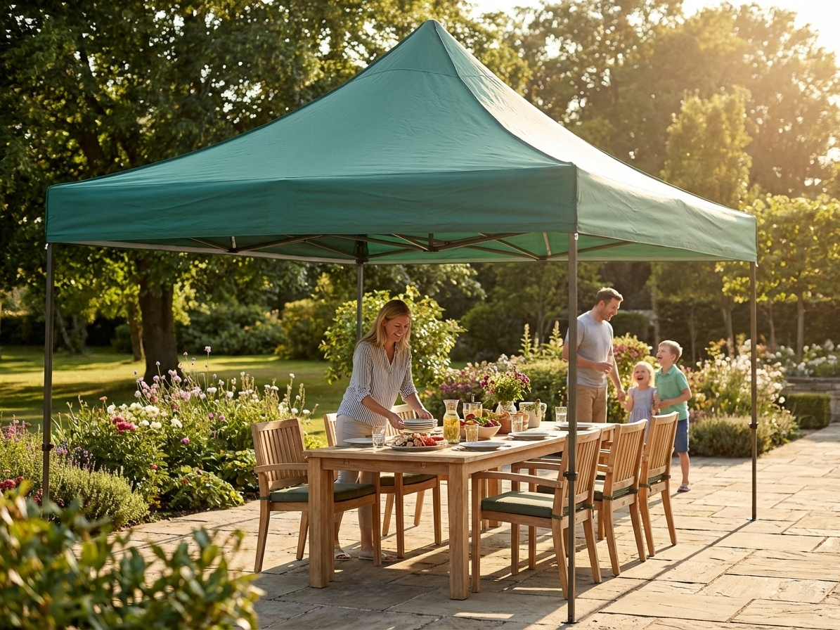 Green gazebo roof cover 3x6 m for outdoor shelter