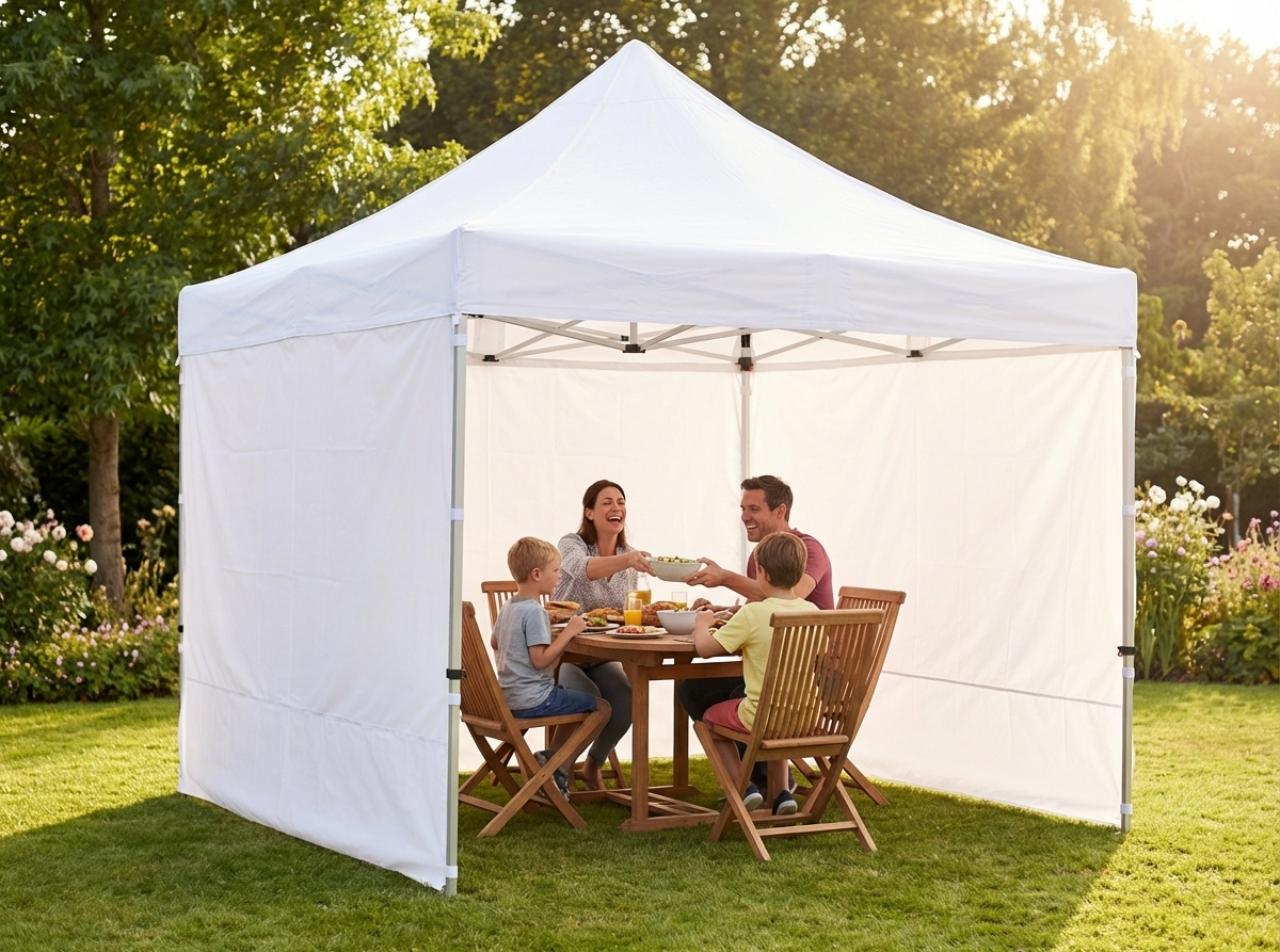Pop Up Gazebo 3x3m White with Aluminium Frame - view 3