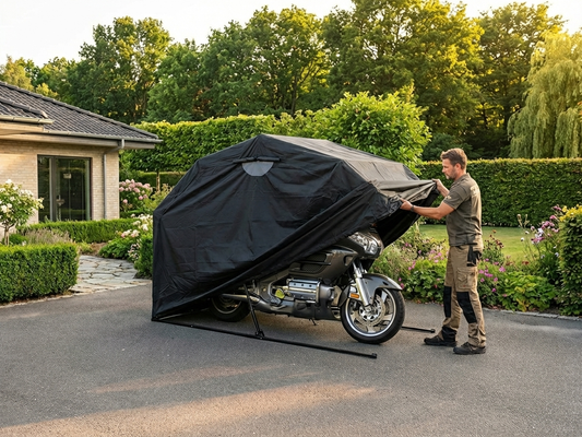 Folding Garage in Black with Oxford Fabric and Steel Frame