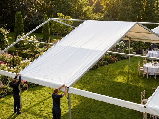 White PVC roof cover middle section for CombiTents, 6x4m