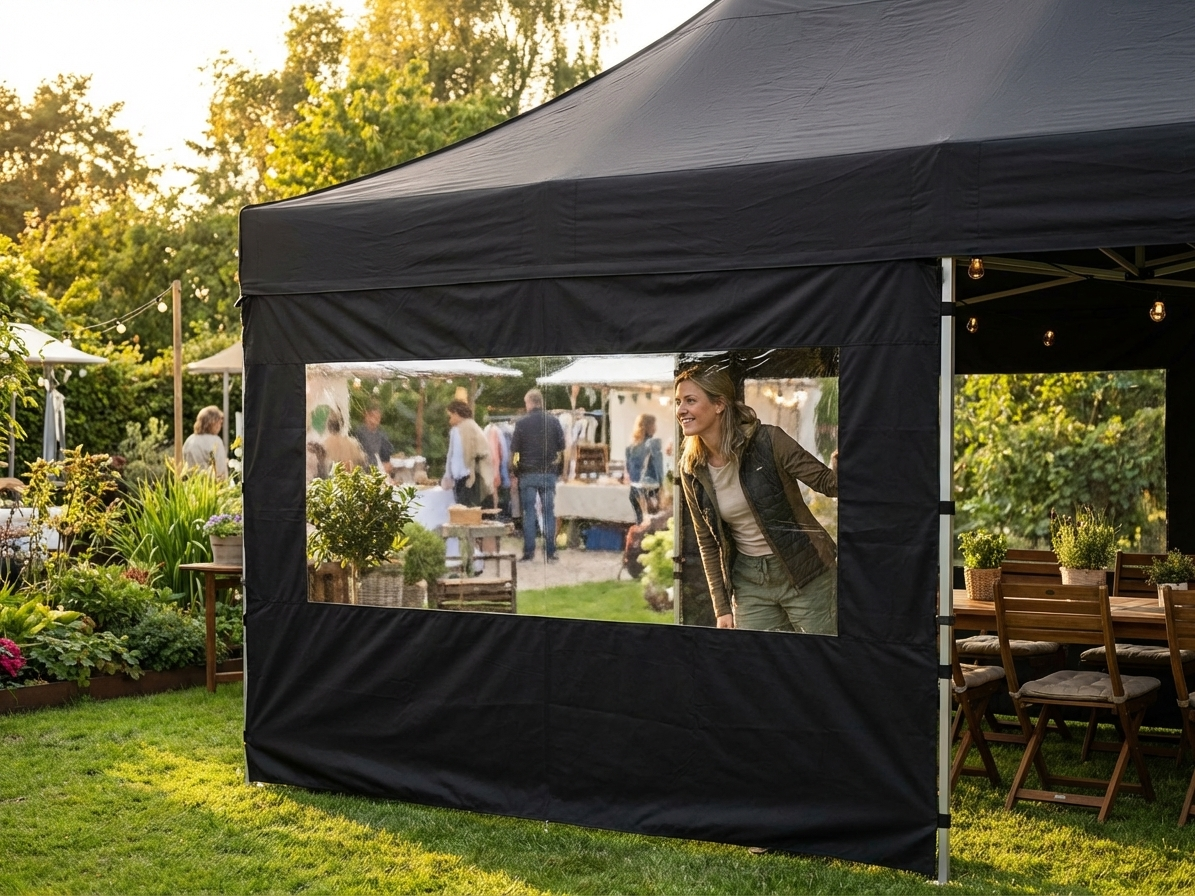 Panorama Window Sidewall 4.5m Black for Outdoor Events