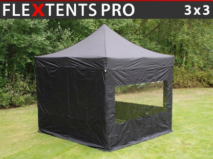 Black pop-up gazebo with aluminium frame, 3x3 m - product detail