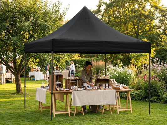 Black gazebo roof cover in 3x6m size, flame retardant - product detail