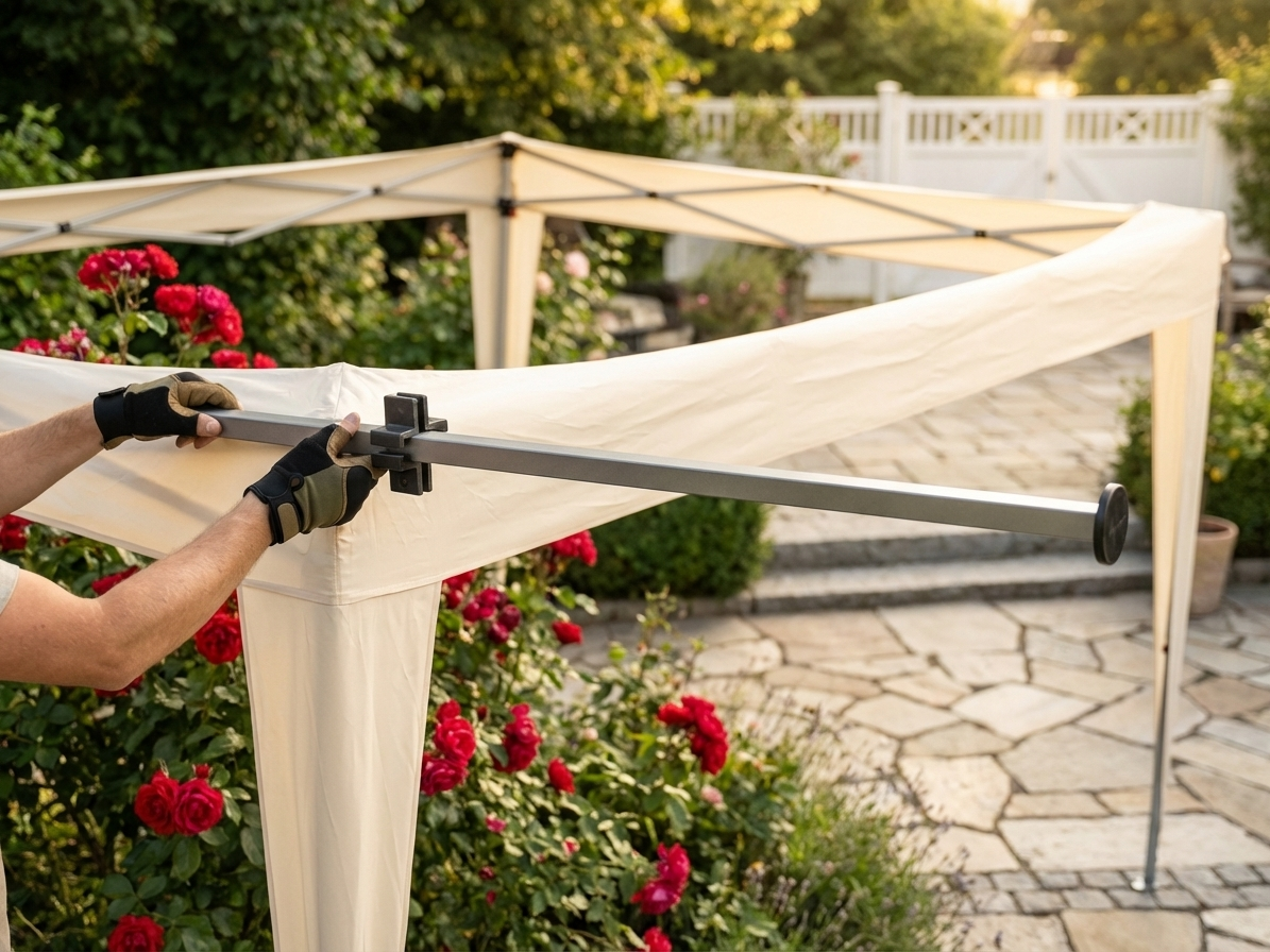 Complete roof pole in black made from hammered steel - product detail