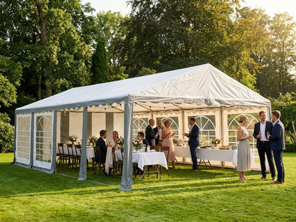 Marquee Tent 5x8 m Grey/White for Outdoor Events - view 3