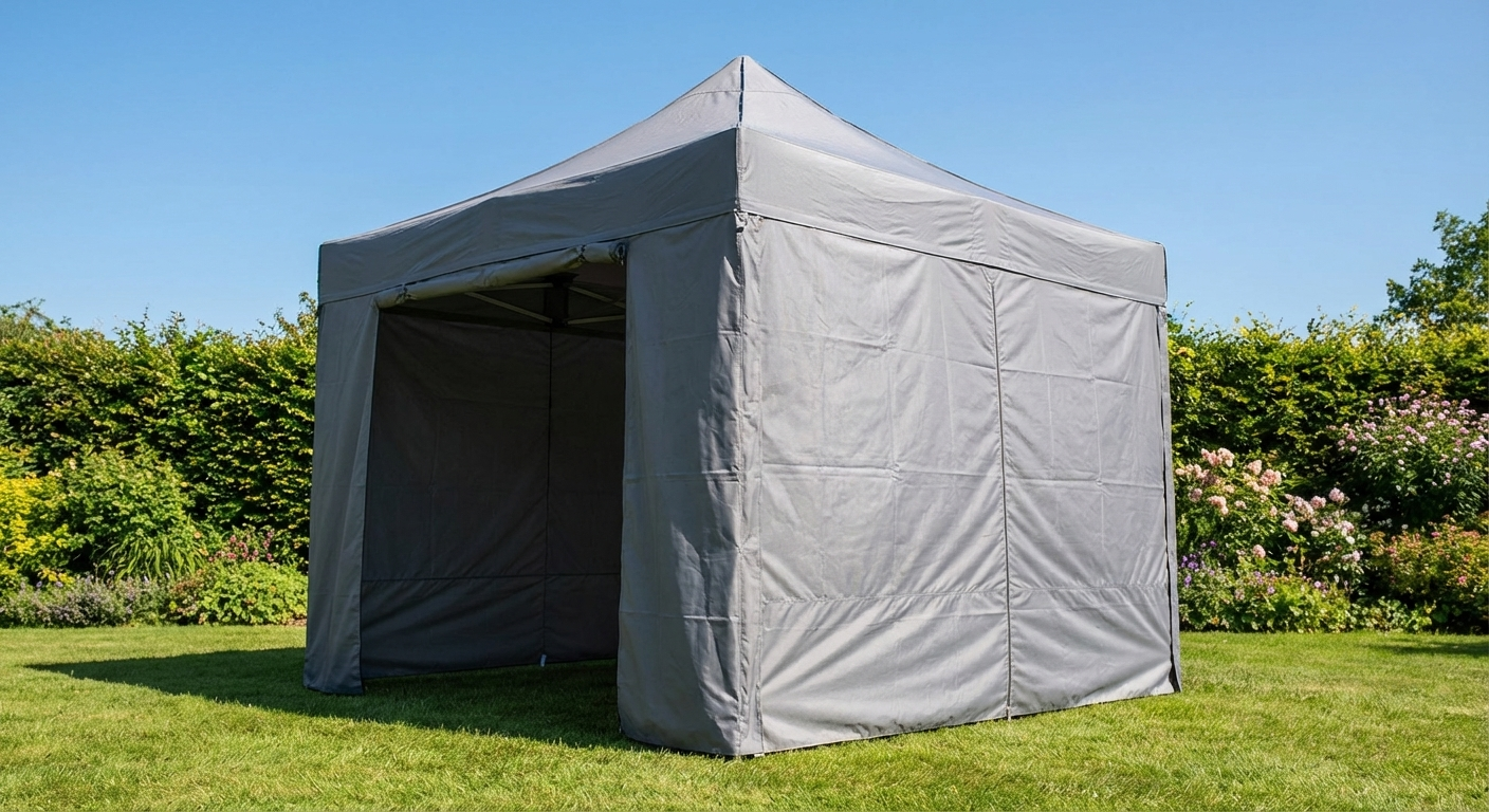 Pop up gazebo grey 3x3m with steel frame for outdoor events