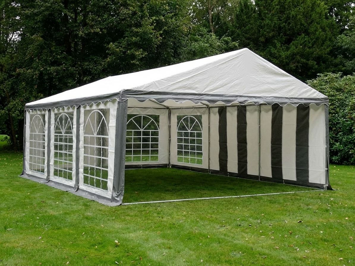 Marquee Tent 4x10 m Grey/White for Outdoor Events