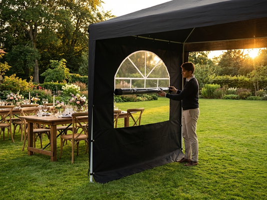 Black PVC sidewall with window for outdoor events - product detail