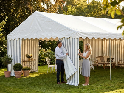 Roof cover for marquee, 5x10 m, white and grey - view 3