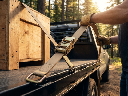Heavy duty ratchet strap for secure load fastening - view 3