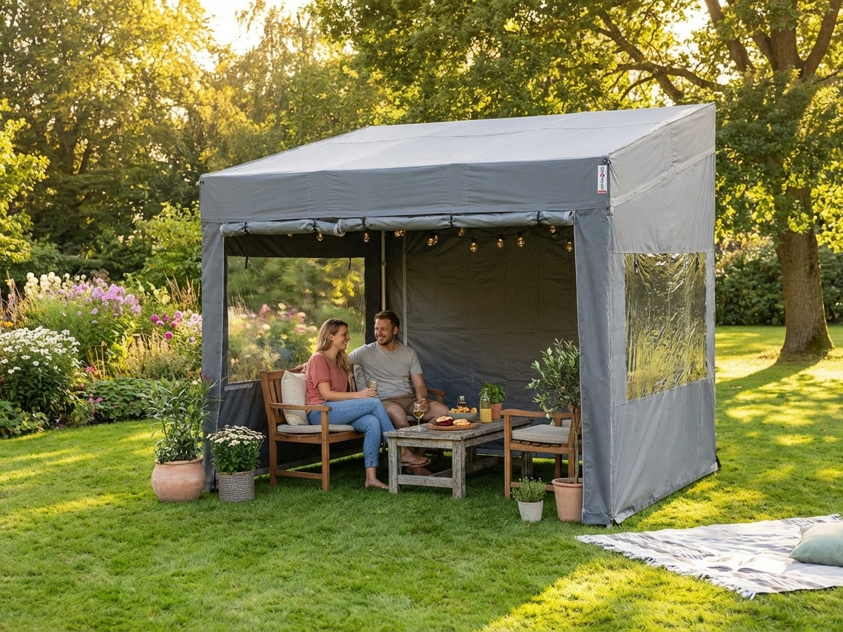 3x3 m grey pop-up gazebo with aluminium frame