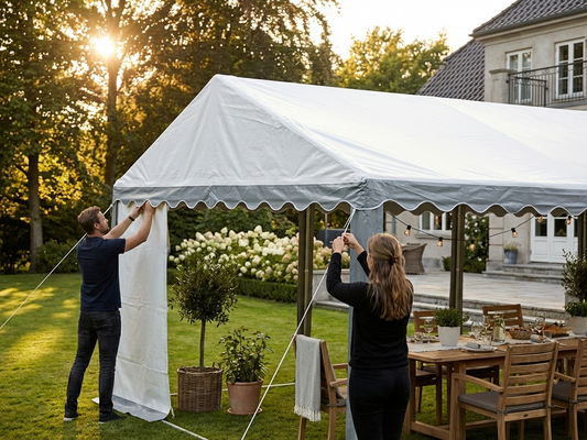 PVC roof cover for marquee 4x10m in white and grey