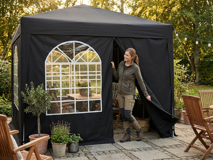 Black sidewall with door for outdoor events - product detail