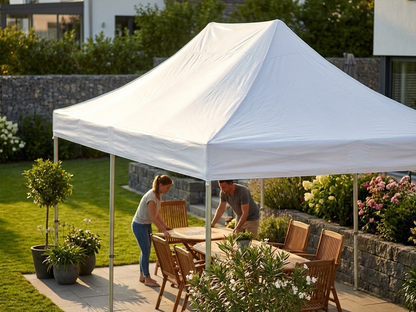 Heavy Duty PVC Gazebo Roof Cover 4x6 m White for outdoor events
