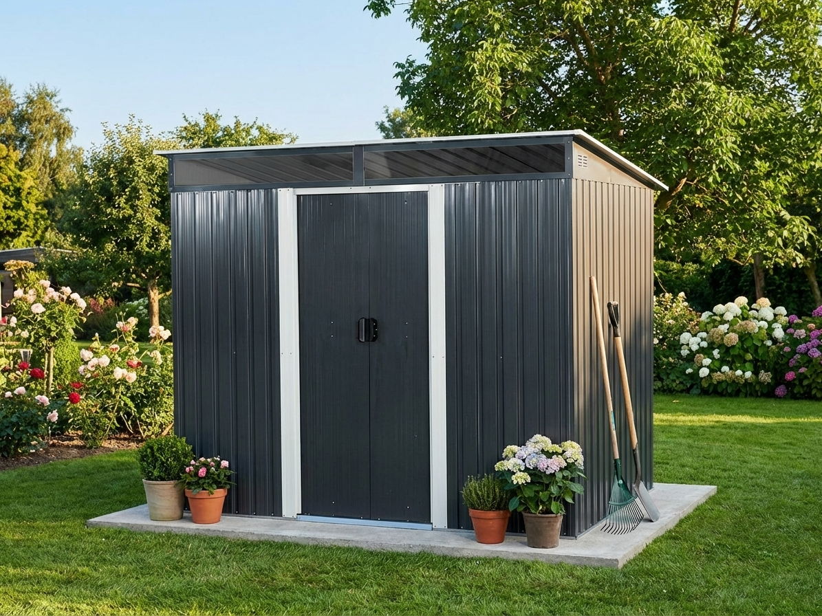 Garden Shed 2.38x1.74x1.96m in Anthracite and White - product detail