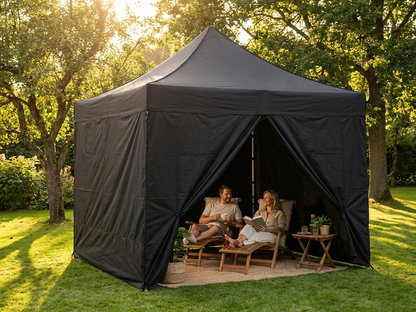 Pop up gazebo 3x3m black with aluminium frame - view 3