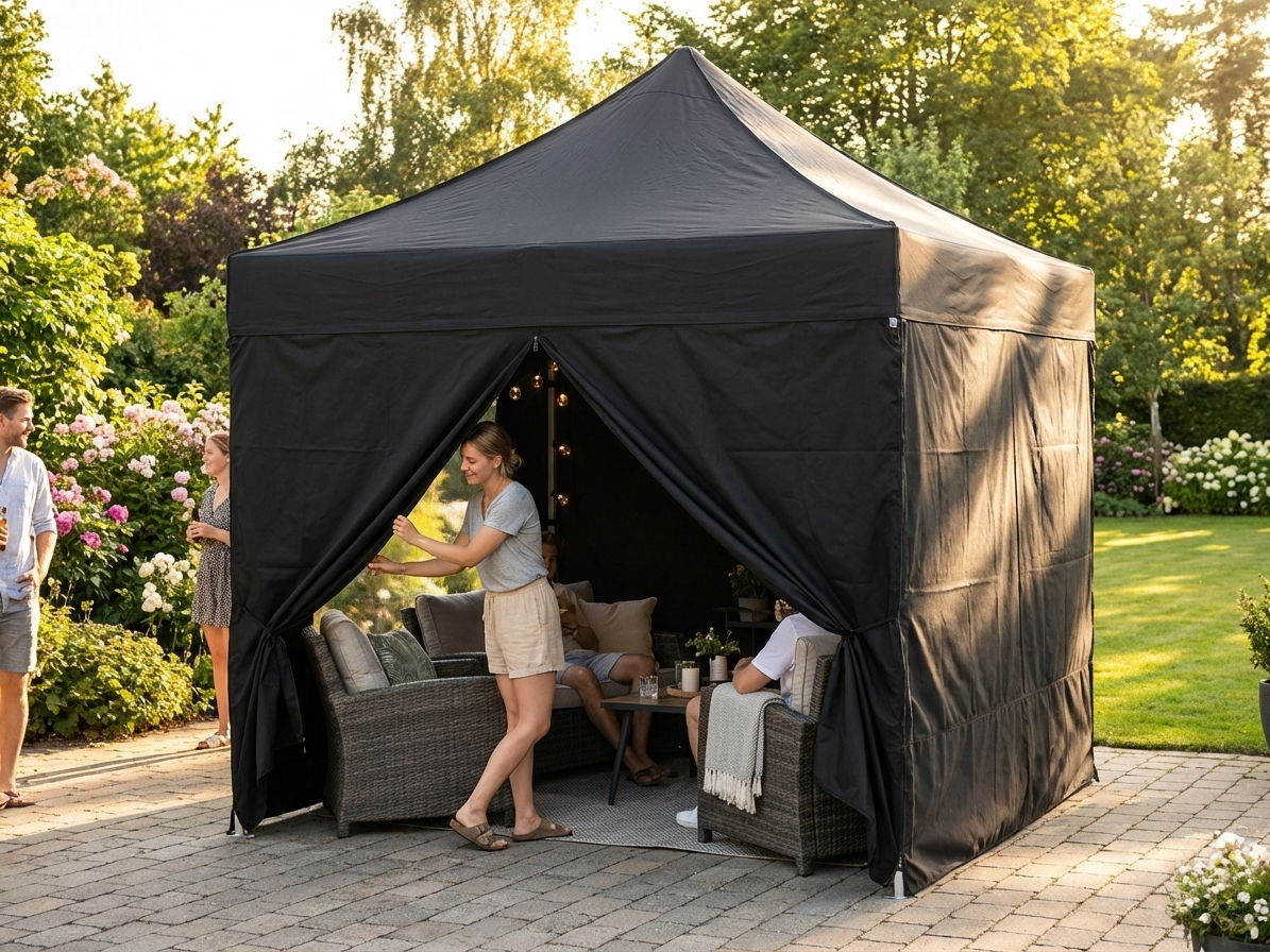 Black gazebo sidewall kit for 2x2m pop-up gazebo - view 3