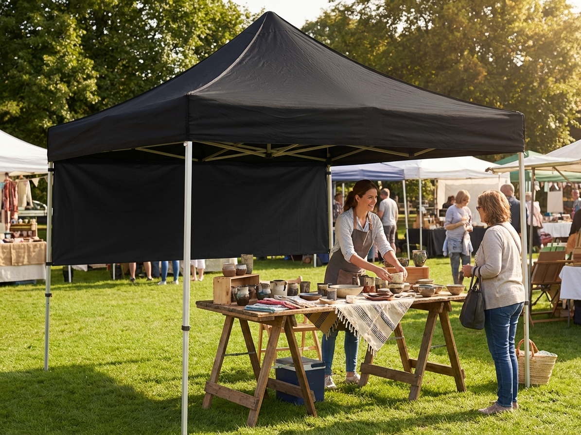 4x1 m White Gazebo Banner Knitted Polyester