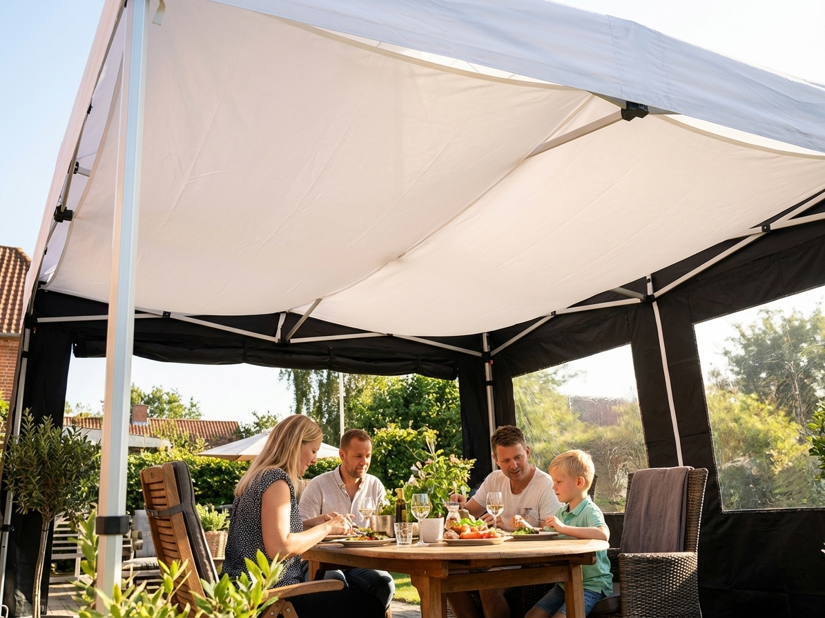 White pop-up gazebo roof lining for 4x4m, ideal for outdoor events - product detail