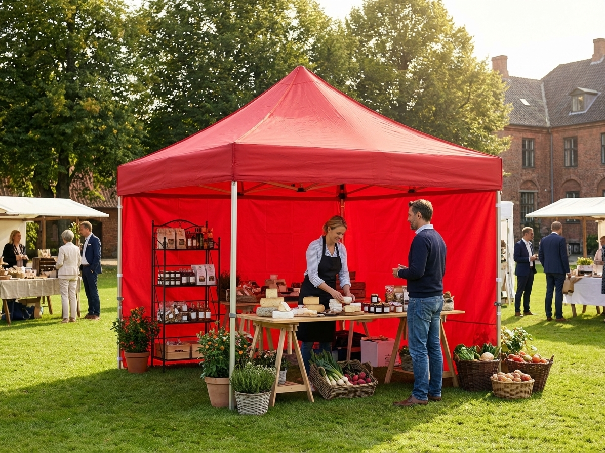 Red pop up gazebo with aluminium frame, perfect for outdoor events - view 3