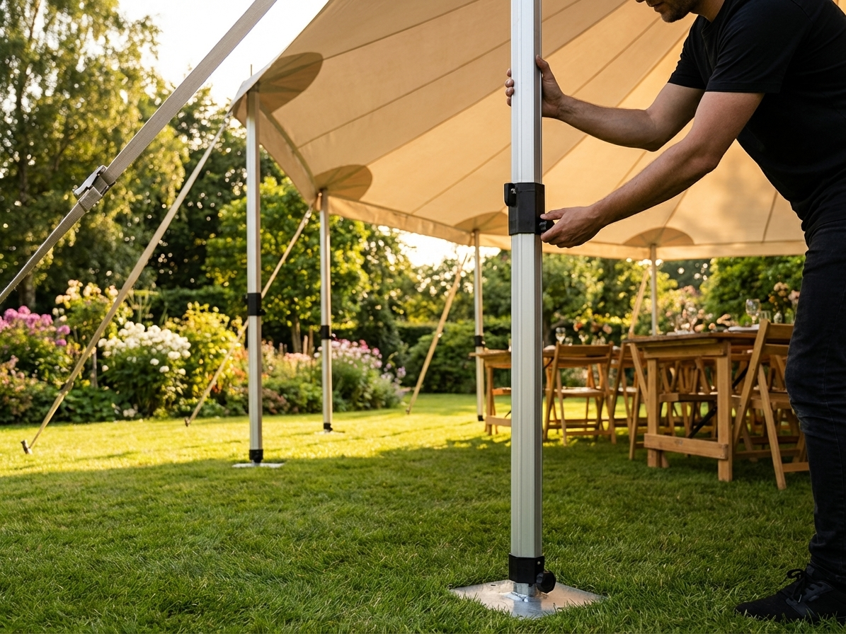 Silver adjustable leg support for indoor use - product detail
