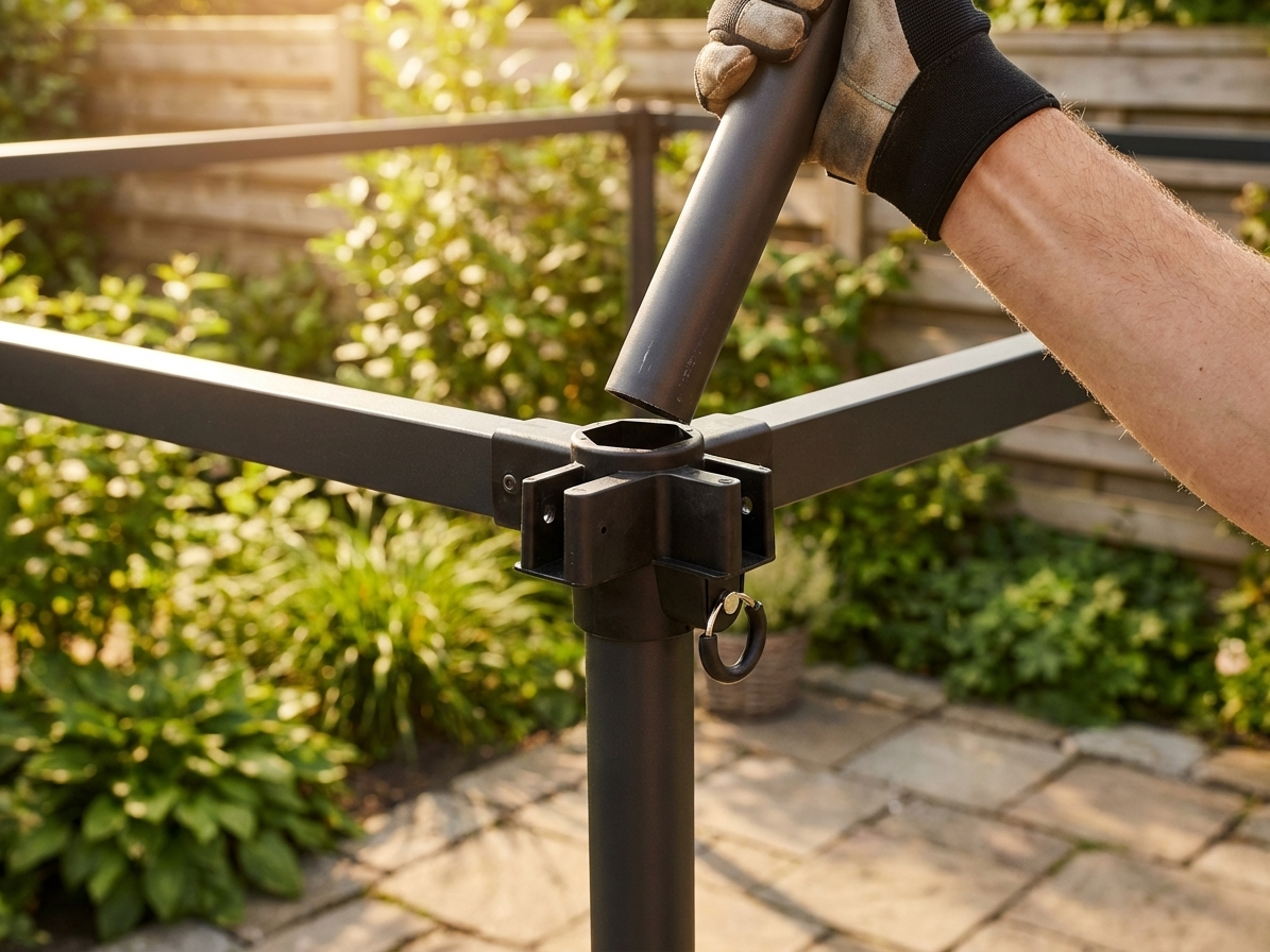 Black steel corner leg fitting for indoor use - view 3