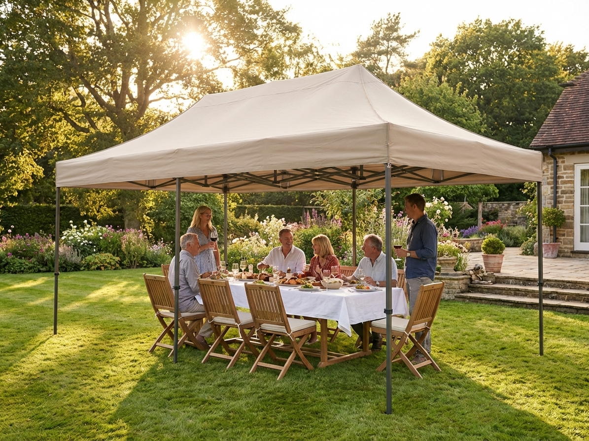 Pop up gazebo 4x6 m Latte with steel frame, perfect for outdoor events