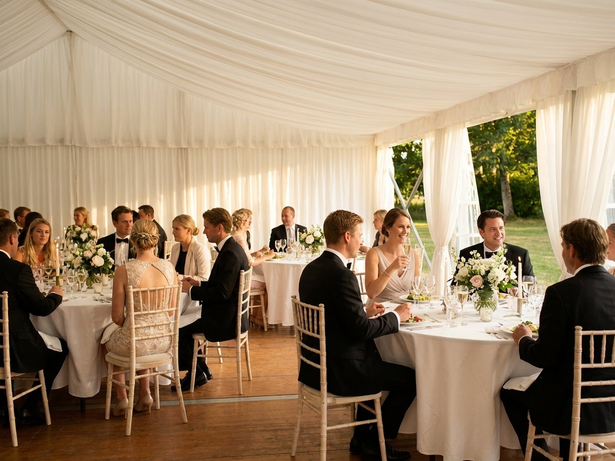 White marquee lining and leg curtain pack for 6x8m marquees - view 3