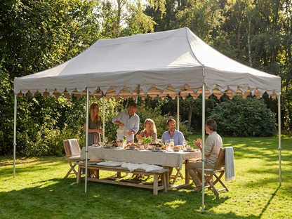 Pop up gazebo 3x6 metres in latte colour with aluminium frame - product detail