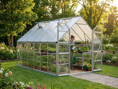 Silver Greenhouse 11.8 m² with polycarbonate panels - view 3