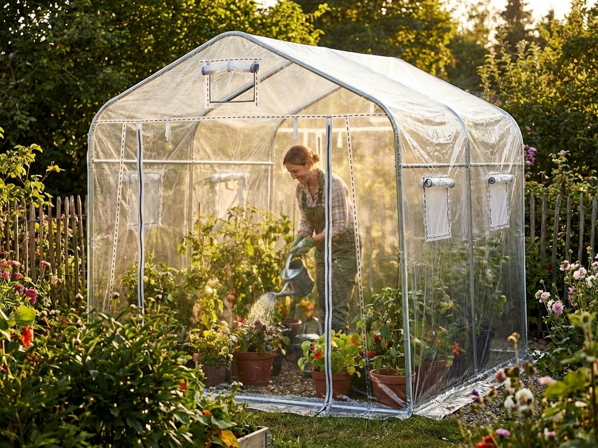 Transparent greenhouse roof cover 2x2m PE material - view 3