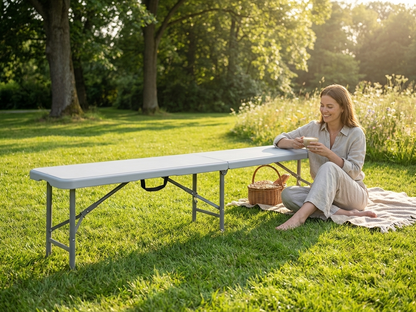 Folding Bench 183x30x43 cm in Light Grey for indoor and outdoor use - view 3