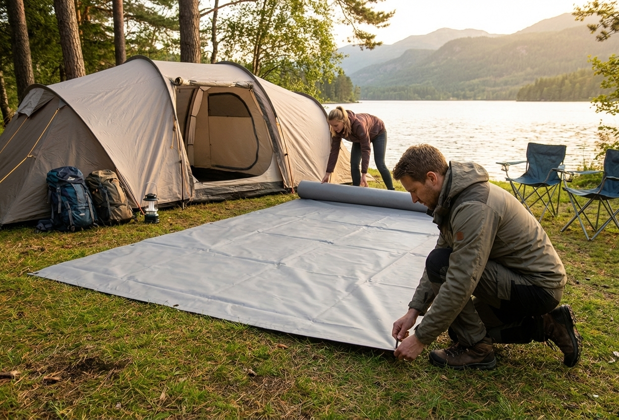 Grey PVC Tarpaulin 4.5x6.5 m for Ground Cover - view 3