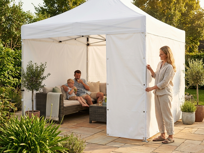 White PVC endwall 3x3m for outdoor events, UV-resistant and waterproof - product detail