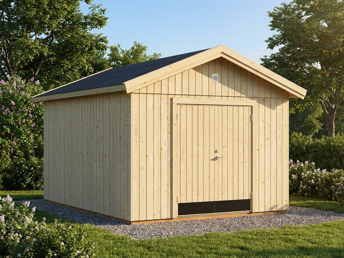 Wooden Shed in Natural Nordic Spruce for Garden Storage