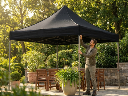 Black gazebo roof cover 2.5x2.5m for outdoor shelters