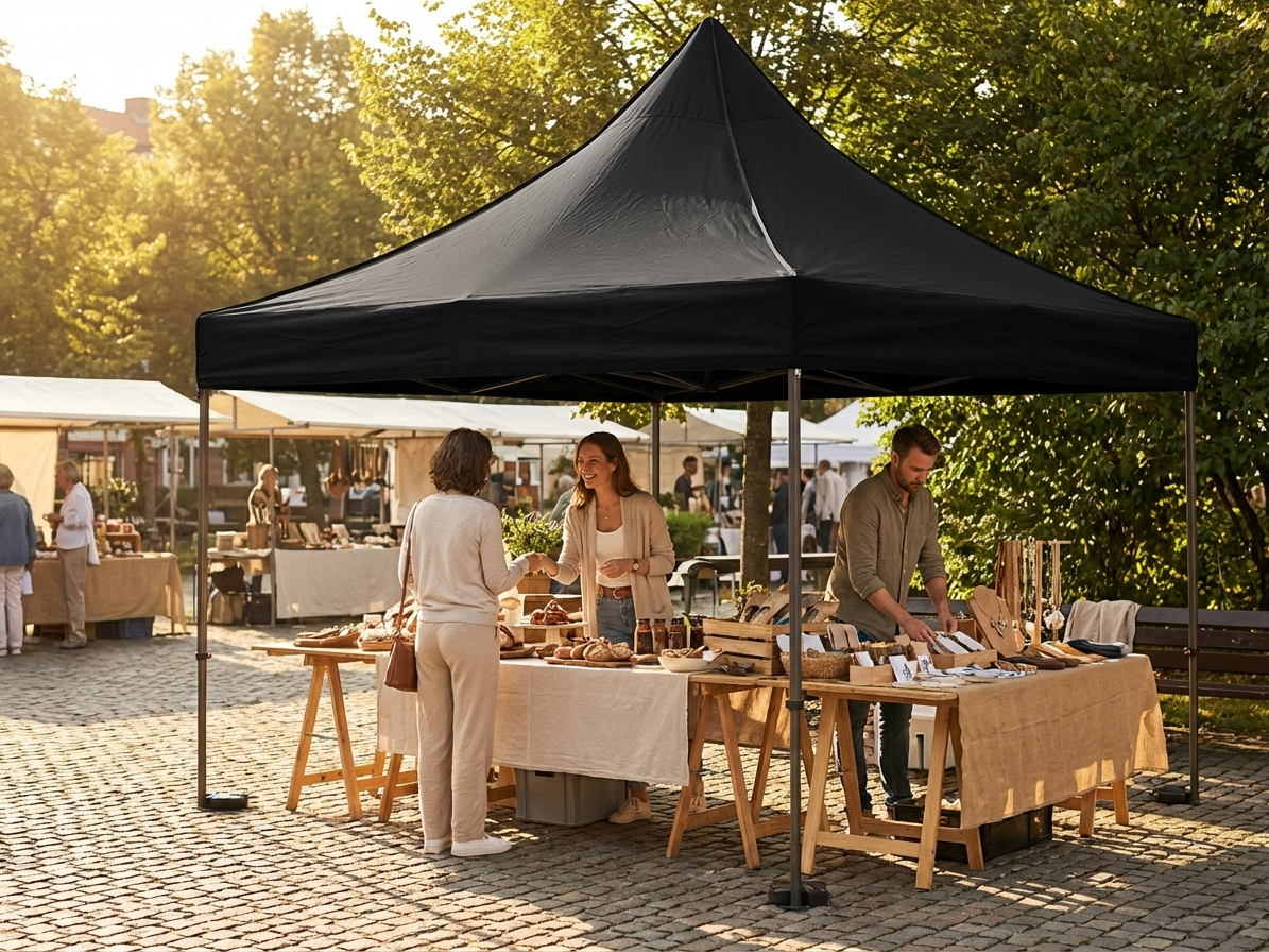Pop Up Gazebo Roof Cover 3x6 m Black for Outdoor Events - product detail