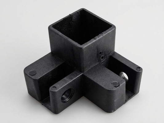 Plastic corner leg fitting in black for industrial use - product detail