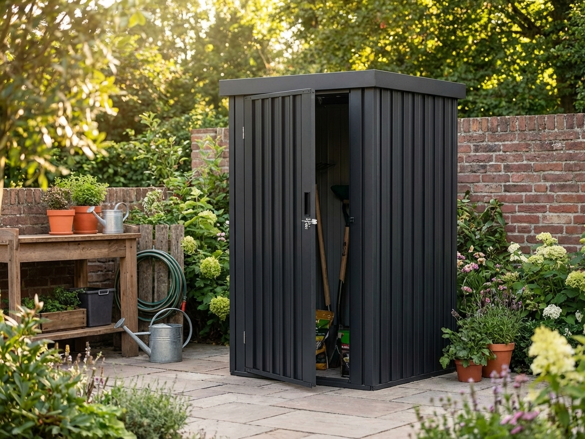 Anthracite Metal Garden Shed for Outdoor Storage