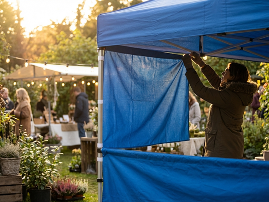 Blue FleXtents sidewall for event use - product detail