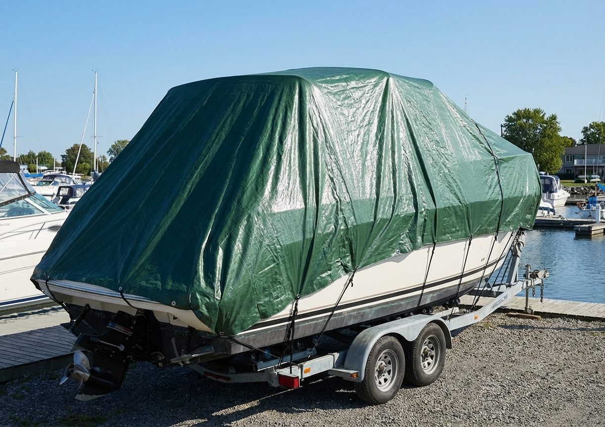 Green tarpaulin 6x8m for outdoor protection