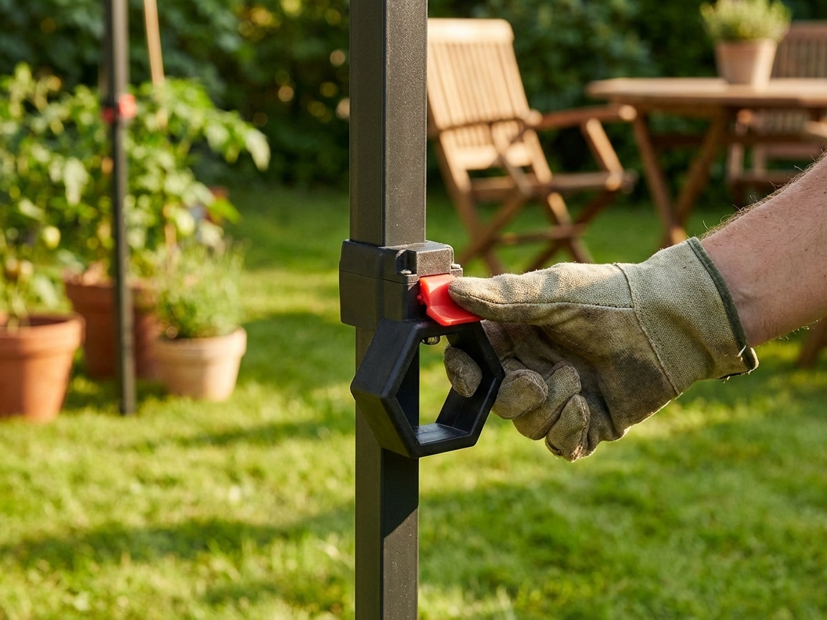 Black lock fitting made of steel and plastic - product detail