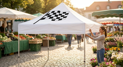 Printed roof cover for 3x3m gazebo in white, made of Supertex polyester - product detail