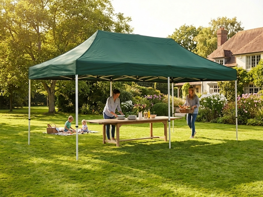 Pop up gazebo 3x6 m in green with aluminium frame - product detail
