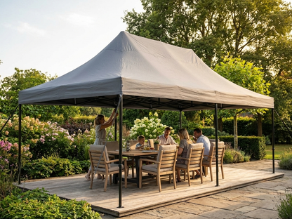 Grey gazebo roof cover made of polyester and PVC - view 3